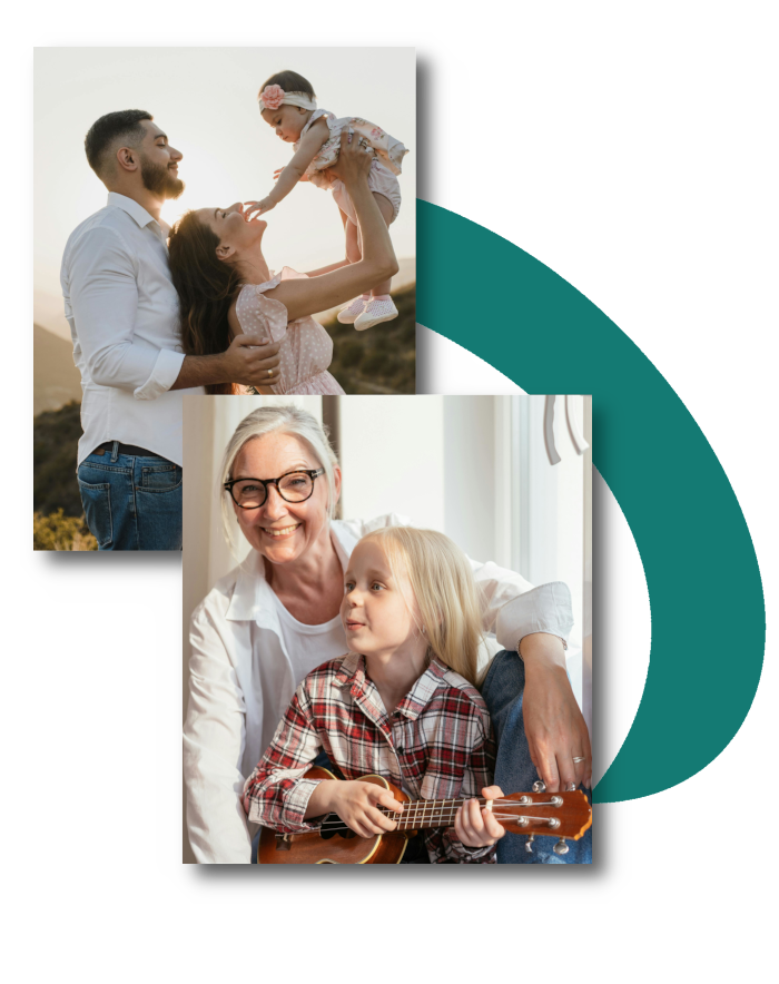 parents with baby in nature and grandparent and child - Sandia Chiropractic Care